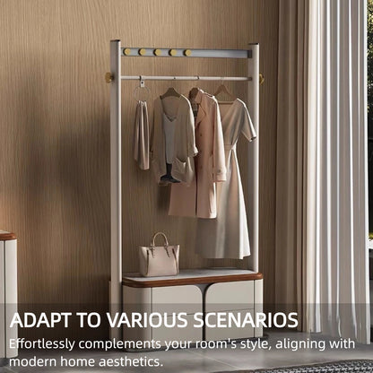 Aihm-Lon Laundry Clothes Racks for Hanging Clothes&Curved Leather Drawers 35’’