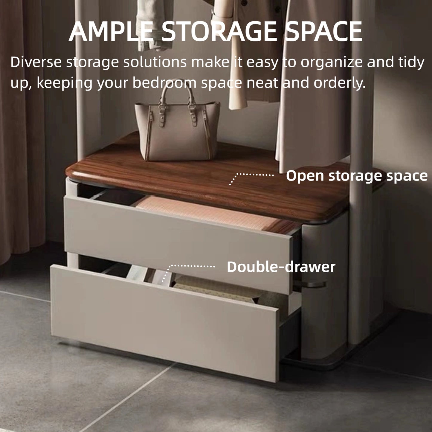 Aihm-Lon Freestanding Clothes Rack with Stainless Steel Hook 35’’