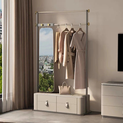 Aihm-Lon White Clothes Rack with Large Storage Space for Bedroom 43’’