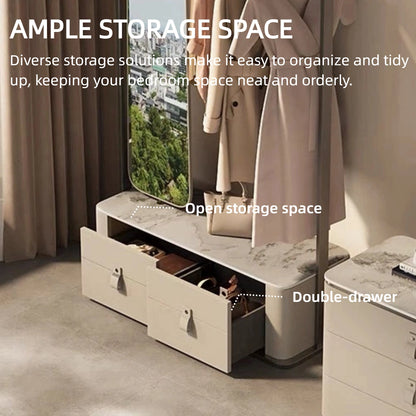 Aihm-Lon White Clothes Rack with Large Storage Space for Bedroom 43’’