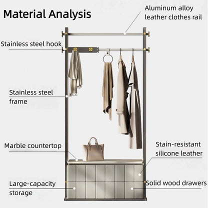 Aihm-Lon  Low-key Clothes Rack Multi-Layer Lattice Panel Design 33’’