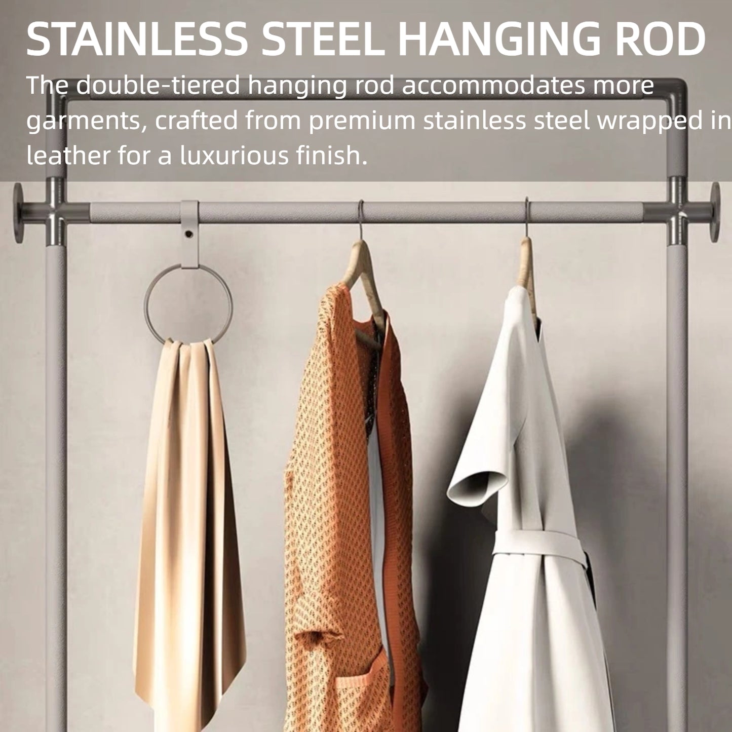 Aihm-Lon Unique Clothes Rack with Two Spacious Drawers 22’’-26’’