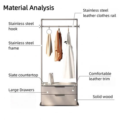 Aihm-Lon Unique Clothes Rack with Two Spacious Drawers 22’’-26’’