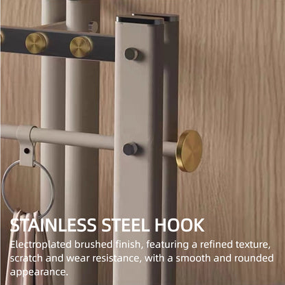 Aihm-Lon Luxurious Clothes Rack with Solid Wood Storage Panel 59’’