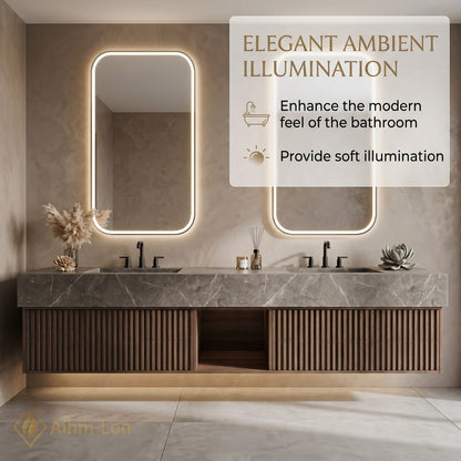 60''-96'' Double Bathroom Vanity with Sink Slate Grey Stone Top Fluted Wood