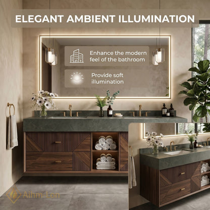 60''-96'' Double Bathroom Vanity with Sink Geometric Slatted Doors Dark Green Stone