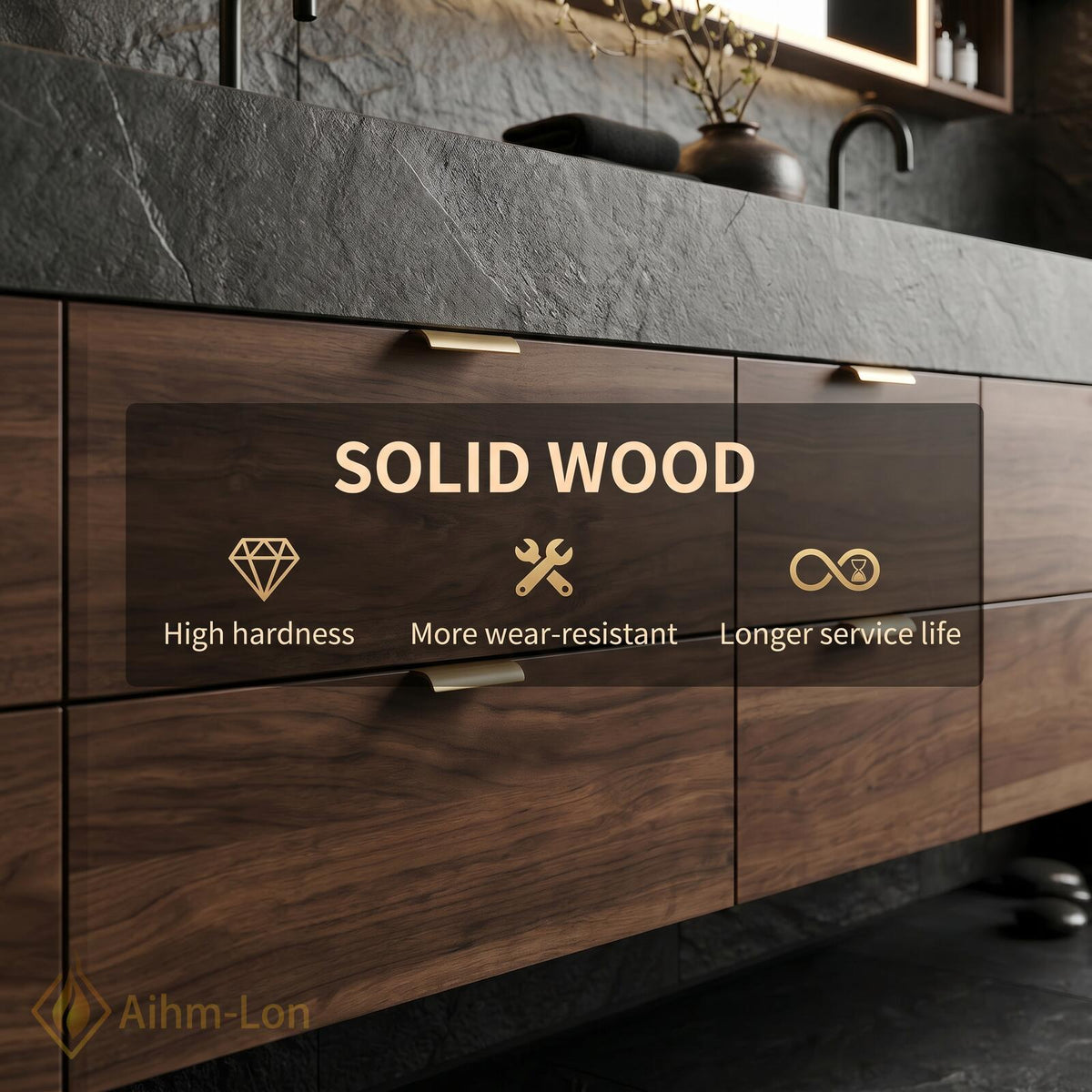 76''-96'' Double Bathroom Vanity with Sink Floating Double Dark Slate Finish Row