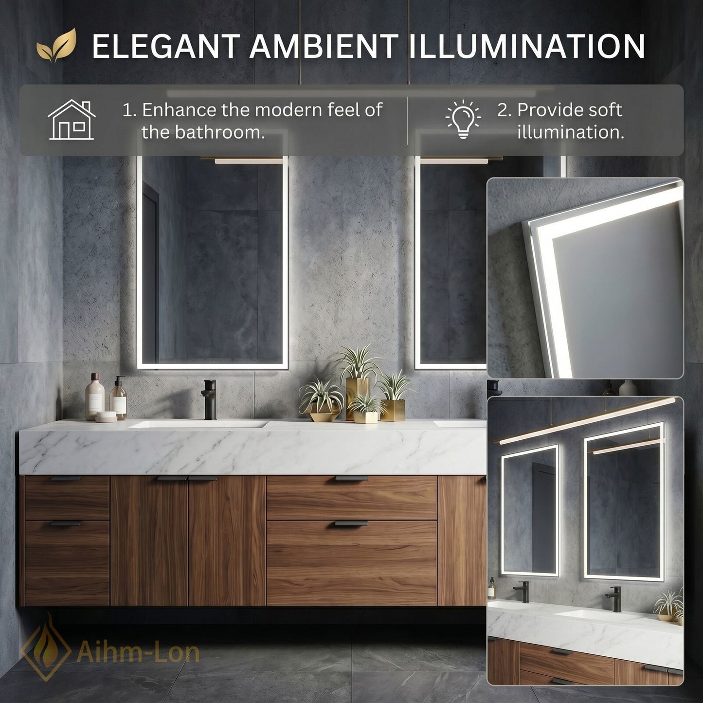 72''-96'' Double Bathroom Vanity with Sink Floating Storage Drawers Large Marble with