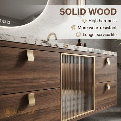 78''-96'' Double Bathroom Vanity with Sink Floating Wall-Mounted Wall-Mount Stone-Top Elegant Vanities