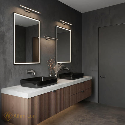 60''-96'' Double Bathroom Vanity with Sink White Modern Floating Slatted Top Front