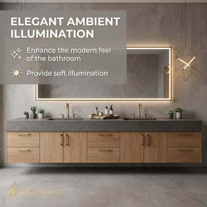 78''-96'' Double Bathroom Vanity with Sink Grey Floating Modern Design Slate Solid