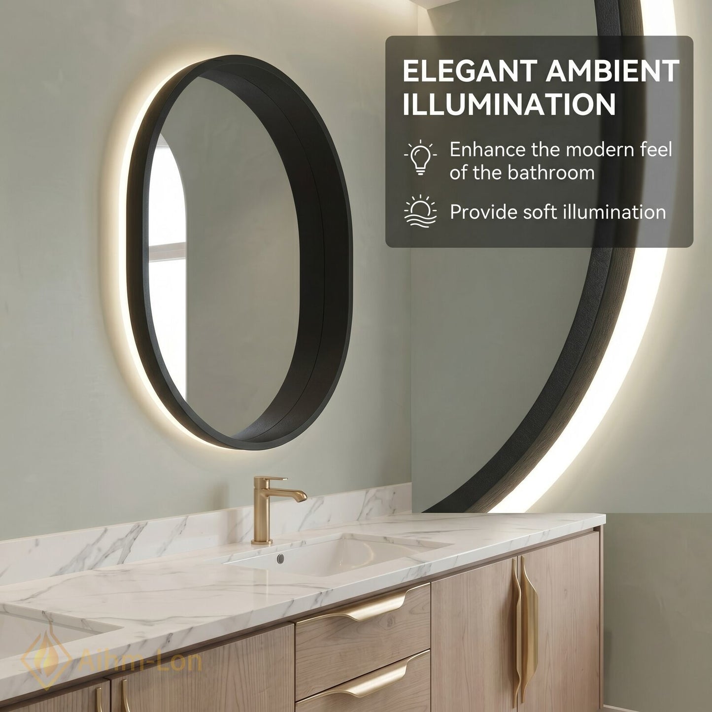 60''-96'' Floating Bathroom Vanity with Sink Dual Basin Marble-Effect Countertop Cabinet