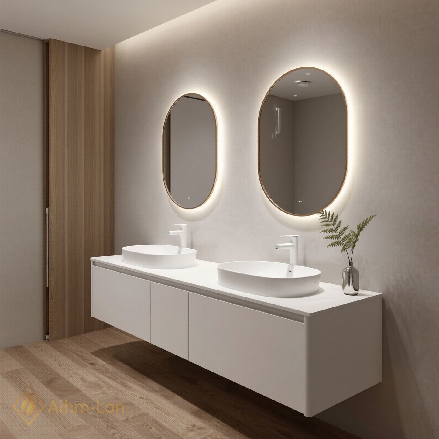 60''-96'' Modern Bathroom Vanity with Sink Double Sink Clean White Floating Counter Cabinet