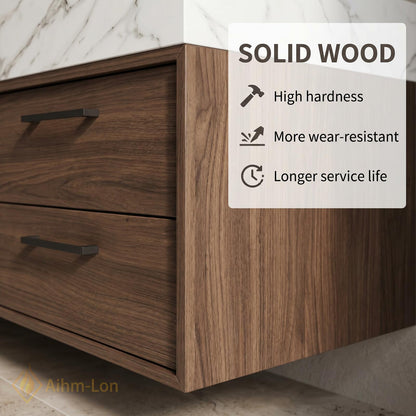 72''-96'' Double Bathroom Vanity with Sink Floating Double Woodgrain Finish Grain Finish