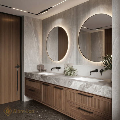 70''-96'' Double Bathroom Vanity with Sink Floating Wall-Mounted Wall-Mount Marble Textured Countertop