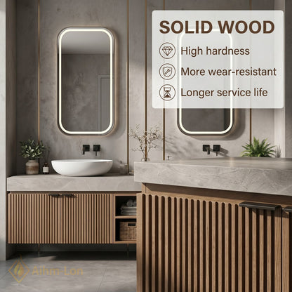 60''-96'' Double Bathroom Vanity with Sink Ribbed Doors Open Central Storage