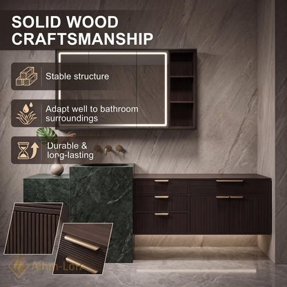 36''-110'' Bathroom Vanity with Sink Modern Green Sintered Stone Top
