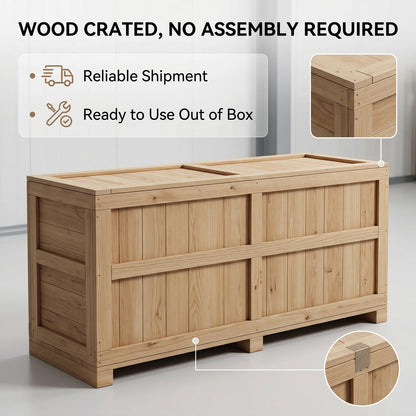 60''-96'' Modern Bathroom Vanity with Sink Double Sink Light Oak Finish Wide Countertop Cabinet