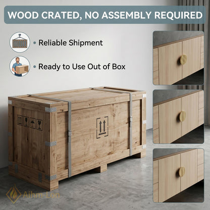 60''-96'' Double Bathroom Vanity with Sink Modern Floating Light Wood Finish Cabinet