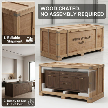 70''-96'' Double Bathroom Vanity with Sink Floating Wall-Mounted Dark Wood Grain Cabinet