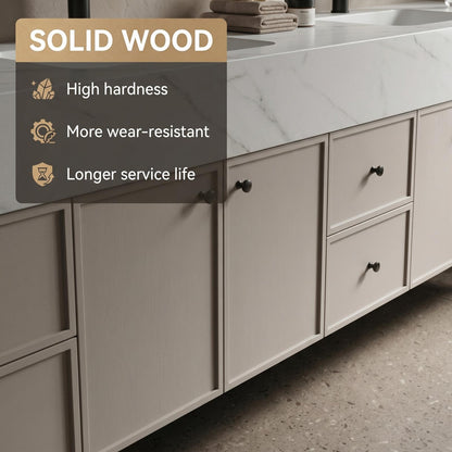 70''-96'' Modern Bathroom Vanity with Sink Double Sink Soft Grey Large Mirror Cabinet