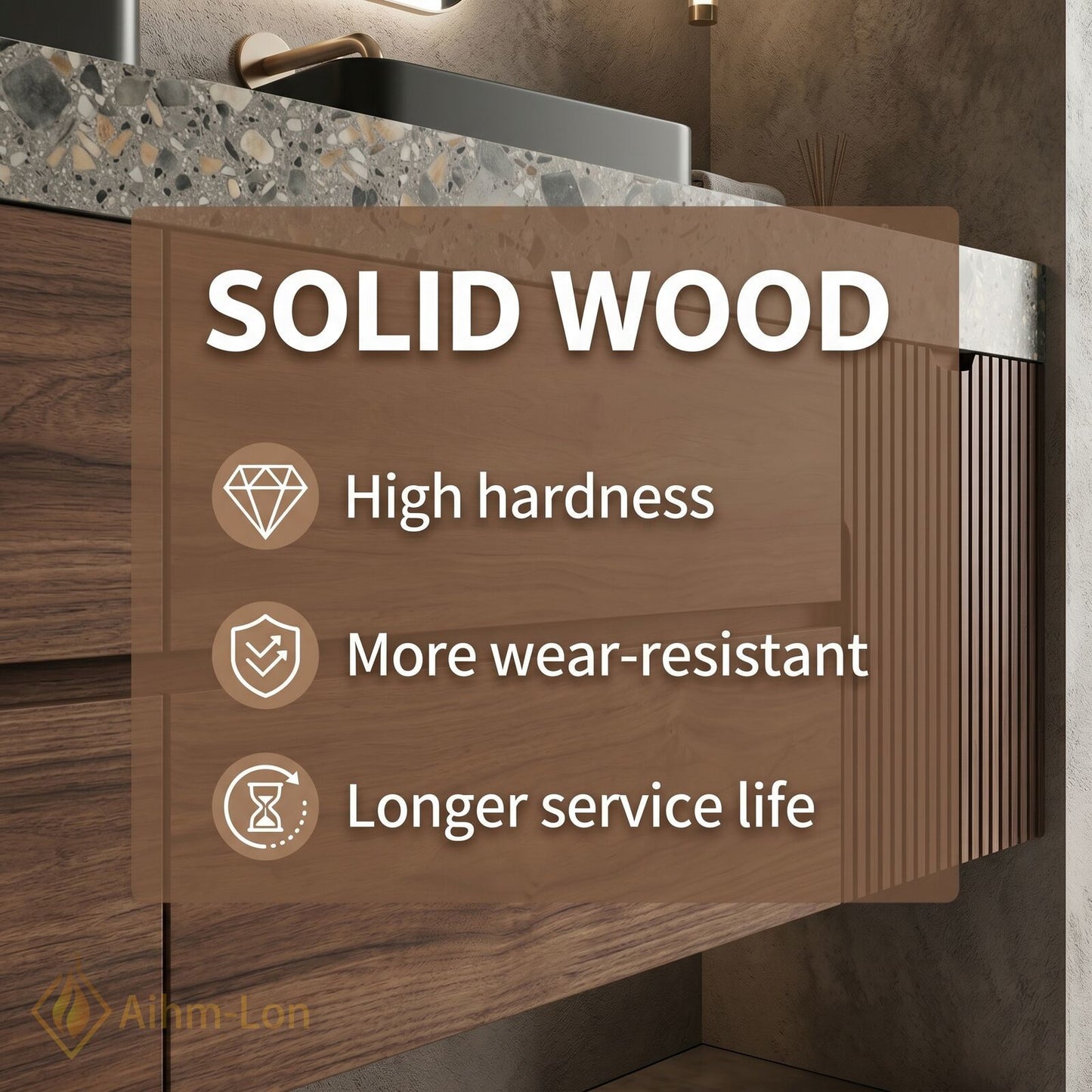 60''-96'' Double Bathroom Vanity with Sink Modern Vanities Narrow Vertical Slats Large