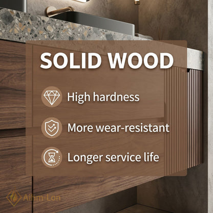 60''-96'' Double Bathroom Vanity with Sink Modern Vanities Narrow Vertical Slats Large