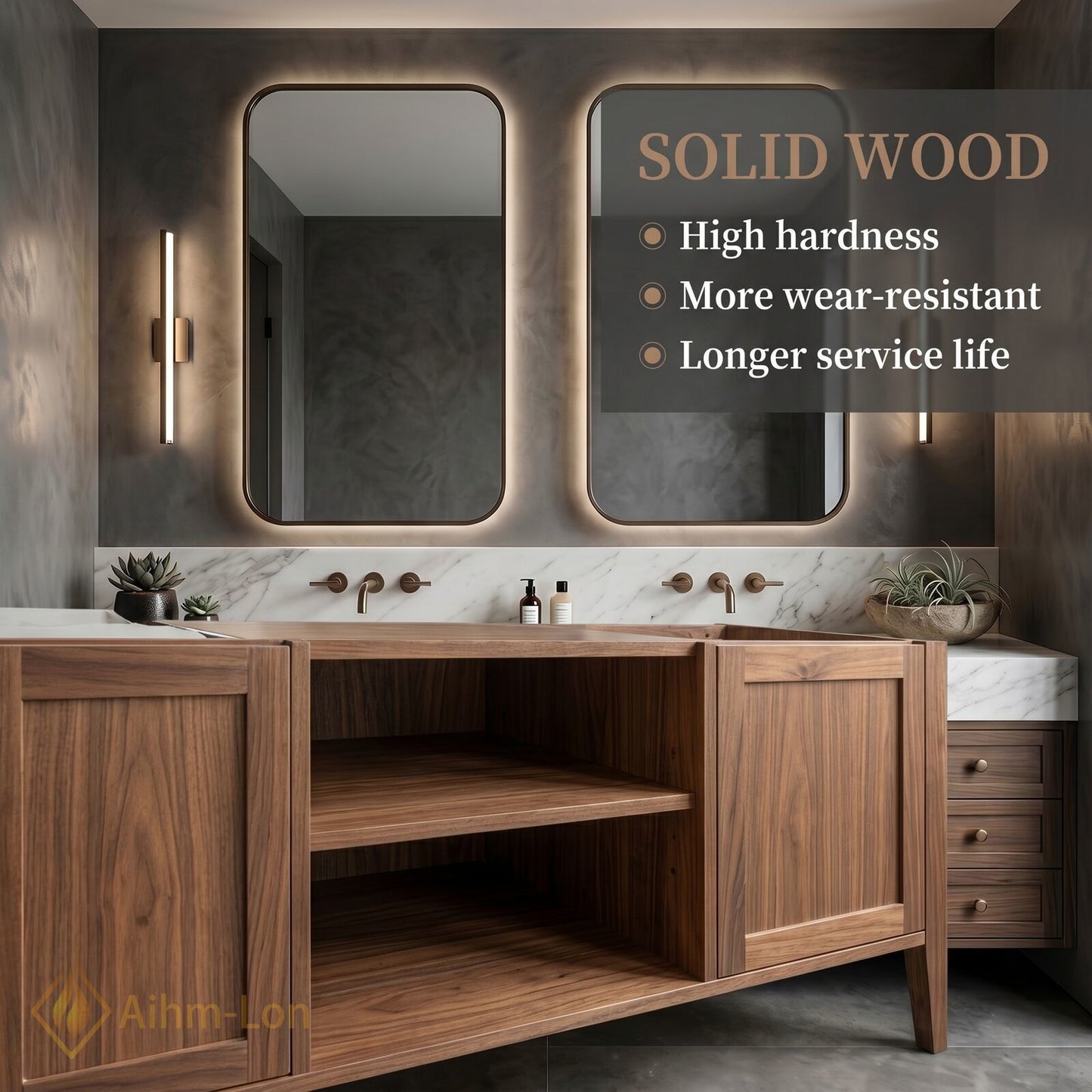 78''-96'' Double Bathroom Vanity with Sink Floating Modern Storage Drawers Large Marble
