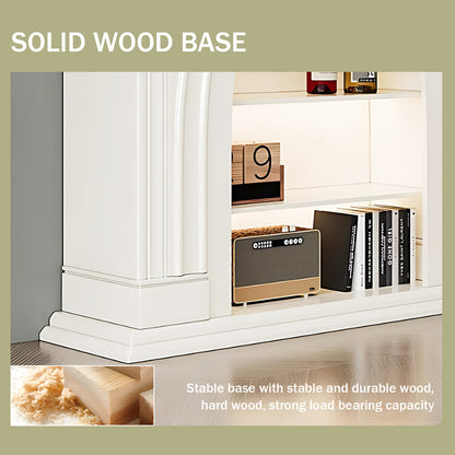 Aihm-Lon White Decorative Fireplace with Cabinets 39.37"-59.05"