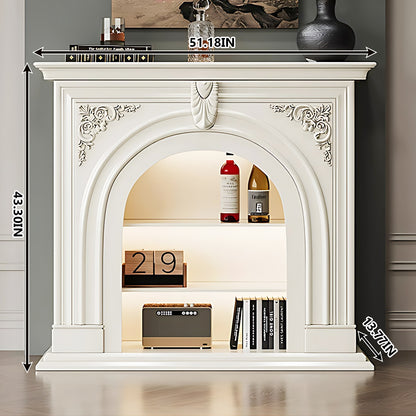 Aihm-Lon White Decorative Fireplace with Cabinets 39.37"-59.05"