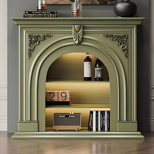 Aihm-Lon Green Decorative Fireplace with Cabinets 39.37"-59.05"