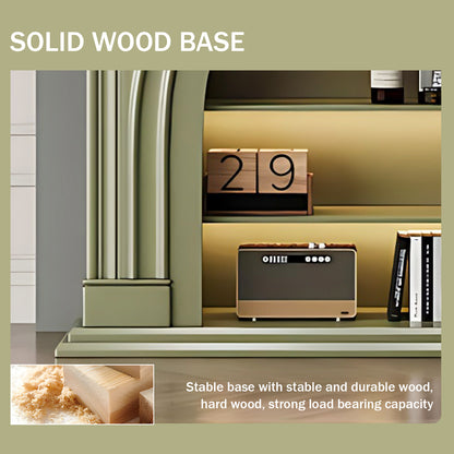 Aihm-Lon Green Decorative Fireplace with Cabinets 39.37"-59.05"