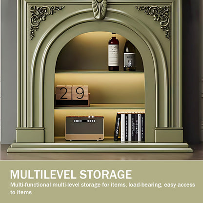 Aihm-Lon Green Decorative Fireplace with Cabinets 39.37"-59.05"