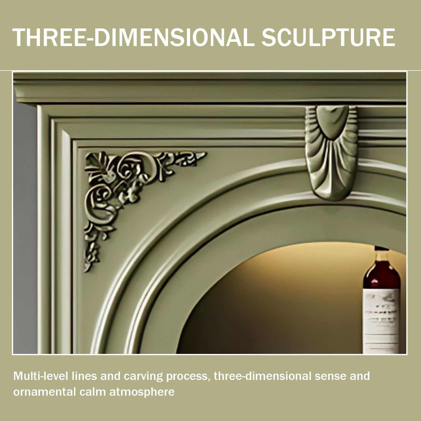 Aihm-Lon Green Decorative Fireplace with Cabinets 39.37"-59.05"