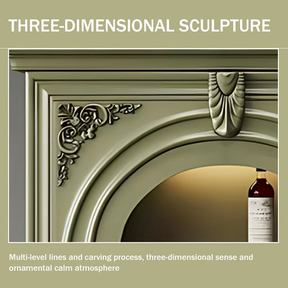 Aihm-Lon Green Decorative Fireplace with Cabinets 39.37"-59.05"