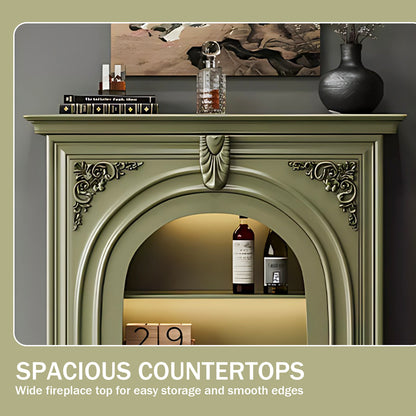Aihm-Lon Green Decorative Fireplace with Cabinets 39.37"-59.05"