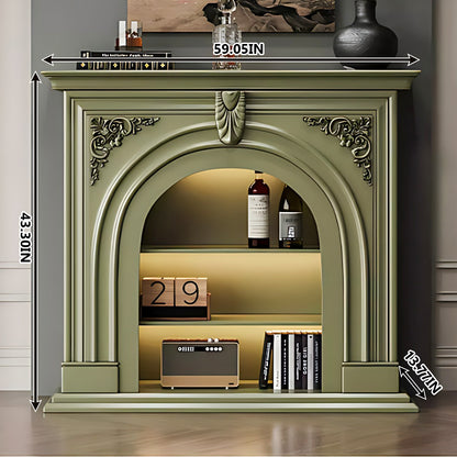 Aihm-Lon Green Decorative Fireplace with Cabinets 39.37"-59.05"