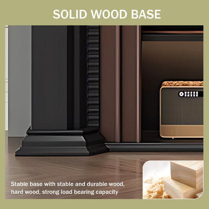 Aihm-Lon Brown and Black Decorative Fireplace with Cabinets 35.43"-59.05"