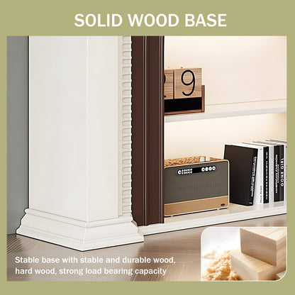 Aihm-Lon Brown and White Decorative Fireplace with Cabinets 35.43"-59.05"