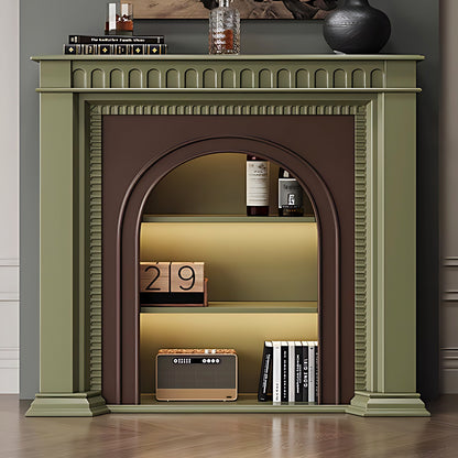 Aihm-Lon Brown and Green Decorative Fireplace with Cabinets 35.43"-59.05"