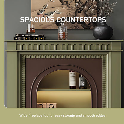 Aihm-Lon Brown and Green Decorative Fireplace with Cabinets 35.43"-59.05"