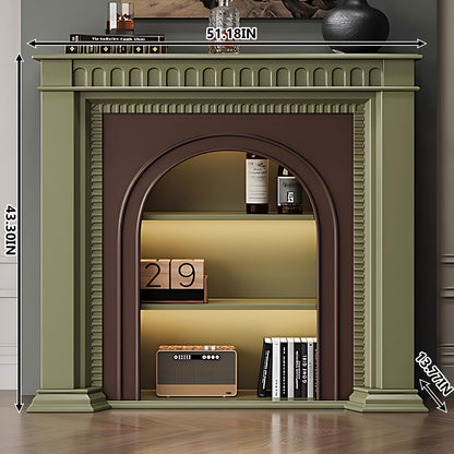 Aihm-Lon Brown and Green Decorative Fireplace with Cabinets 35.43"-59.05"