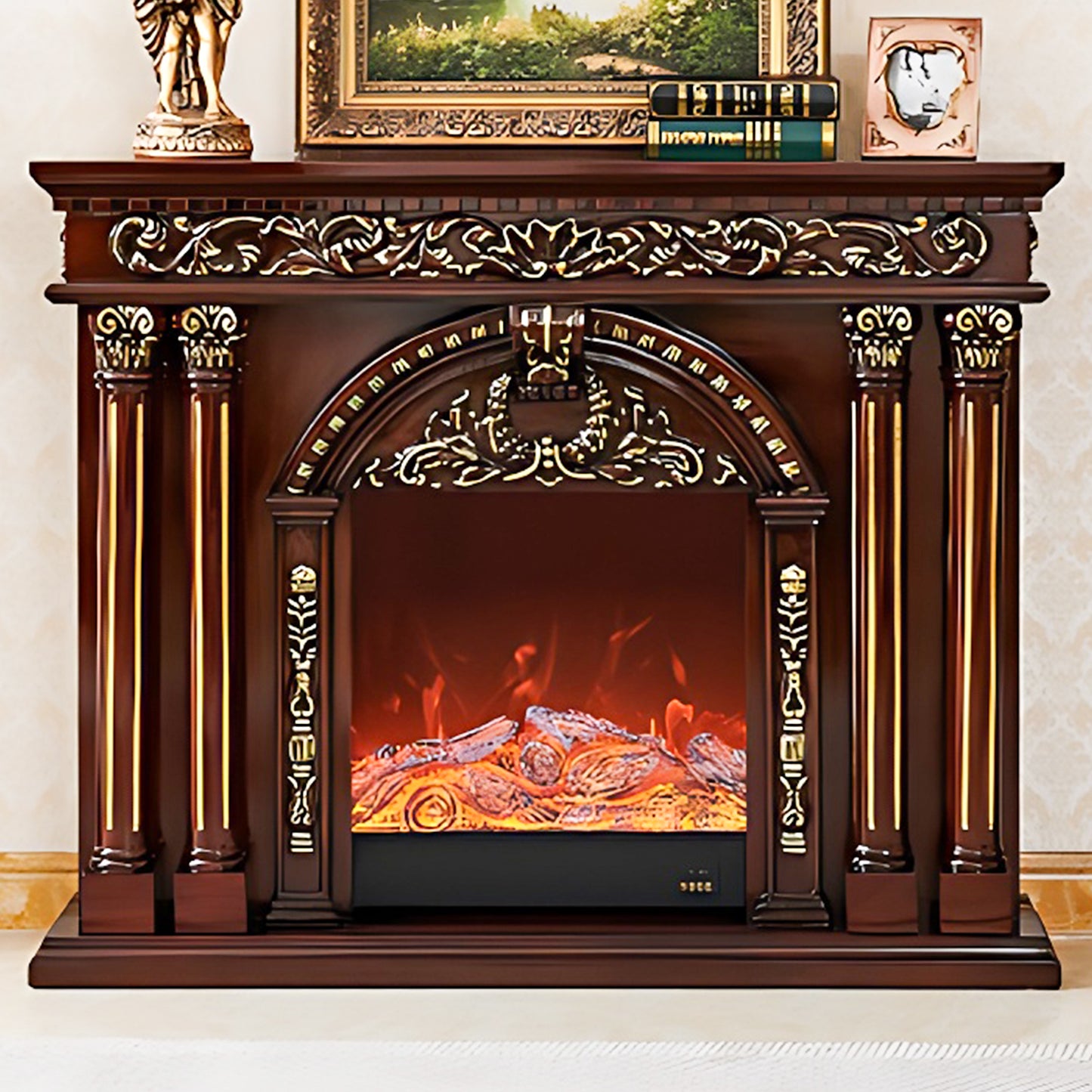 Aihm-Lon Modern Decorative Electric Fireplace with Mantel 59.05"