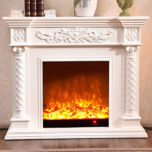 Aihm-Lon White Freestanding Electric Fireplace with Decorative Inserts 47.24"