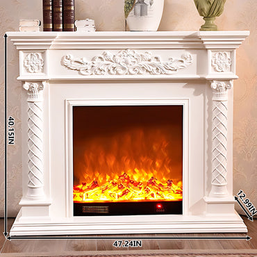 Aihm-Lon White Freestanding Electric Fireplace Heater 47.24"
