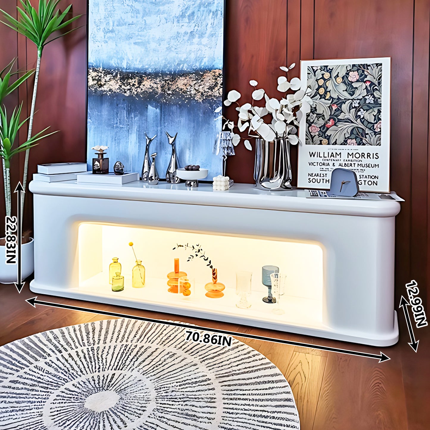 Aihm-Lon Electric Fireplace Modern TV Stands with Storage 70.86"