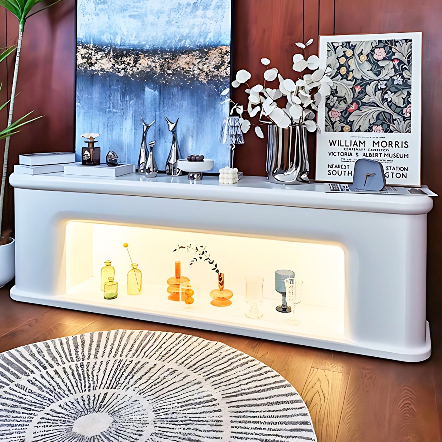 Aihm-Lon Electric Fireplace Modern TV Stands with Storage 70.86"