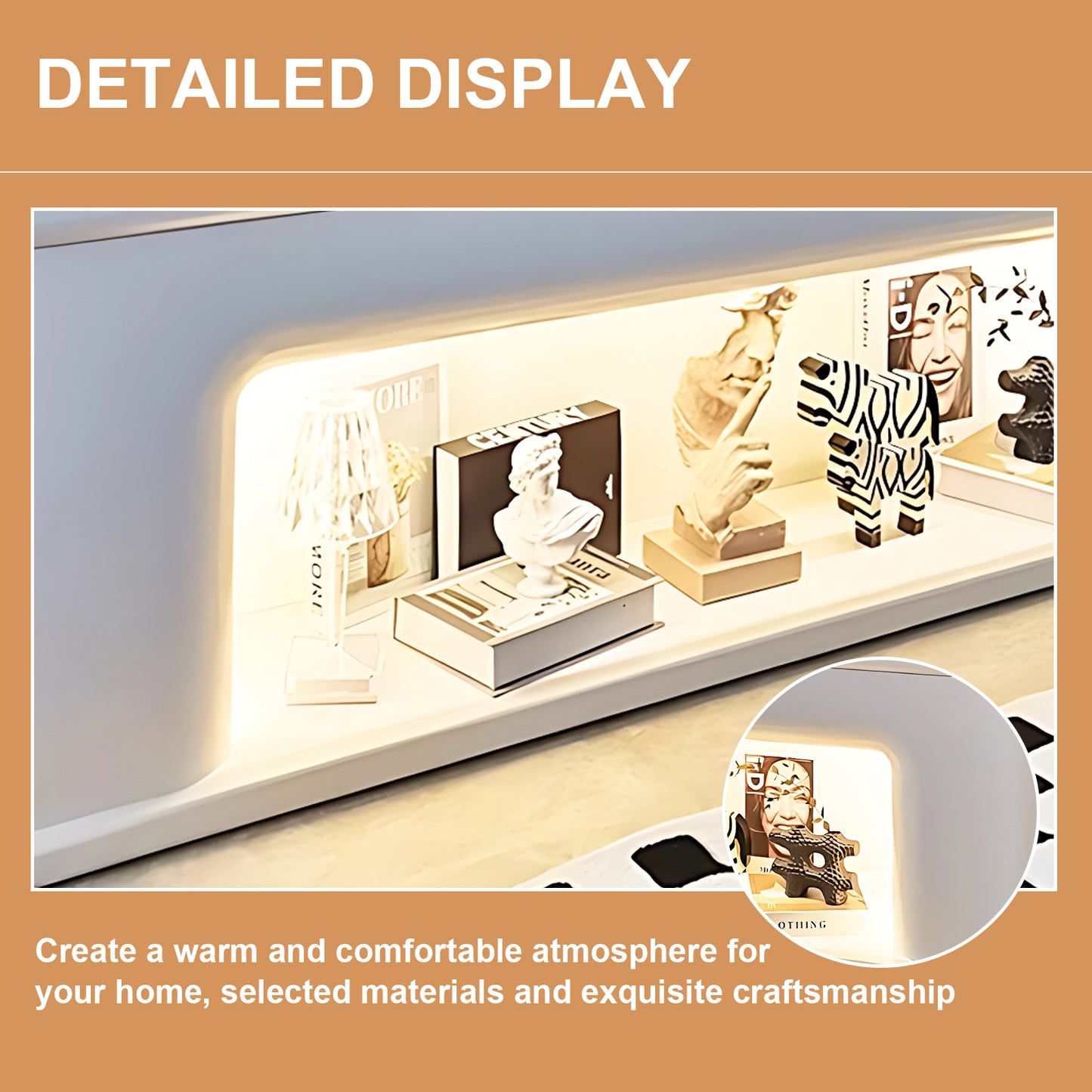 Aihm-Lon Electric Fireplace Modern TV Stands with Storage 70.86"