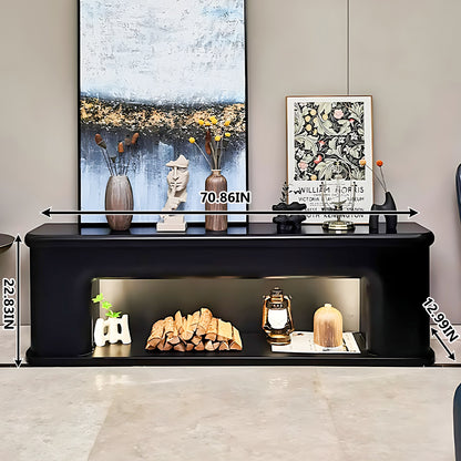 Aihm-Lon Black Electric Fireplace Modern TV Stand 70.86"-94.48"