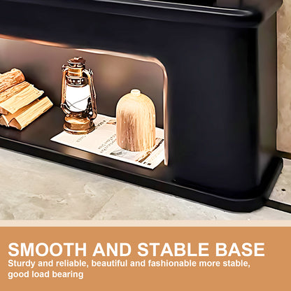 Aihm-Lon Black Electric Fireplace Modern TV Stand 70.86"-94.48"